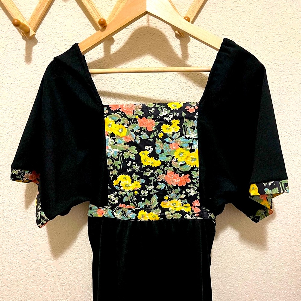 Black Floral Hippie Dress